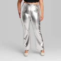 Women's High-Rise Metallic Flare Pants - Wild Fable&trade;