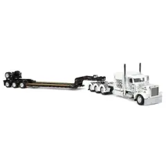 First Gear DCP 1/64 Scale Peterbilt Model 389 Tri-Axle with 63" Flat Top Sleeper & Fontaine Magnitude Lowboy Trailer with Flip Axle 60-1476