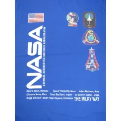 NASA Badges With Worm Women's Royal Blue Graphic Tee