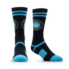MLS Charlotte FC Premium Knit Crew Socks: Cushioned Heel & Toe, One Size Fits Most