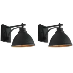 Melila 7.87" Outdoor Sconce (Set of 2) - PLT7018 - Black - Safavieh