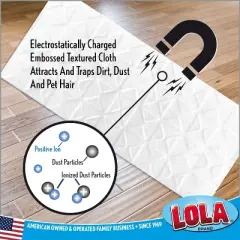 LOLA Products Dry Sweeping Cloth Refill Pads, Unscented, Compatible with Swiffer Floor Mop, Comparable to Swiffer Refills, 11" x 8.13", 192 Pack