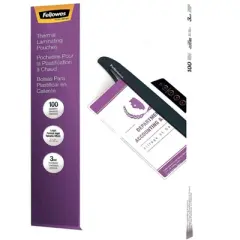 Fellowes Inc Laminating Pouches 3mil Lgl 100/PK Clear 52455