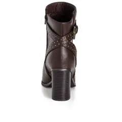 Women's WIDE FIT Orly Ankle Boot - choc brown | CITY CHIC