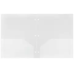 JAM 6pk Heavy Duty 3 Hole Punch 2 Pocket School Presentation Paper Folder Clear