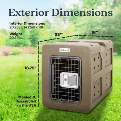 Dakota 283 G3 Ventilated Framed Pet Kennel w/Ultra-Secure Lock, Easy-Grip Handle & Keyed Paddle Latching Door for Small-Breed Dogs, Coyote Granite