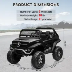 24V Ride On Truck Car for Kids 2 Seater Licensed Mercedes Benz Toddles Electric Car Ride On Toy with Remote Control