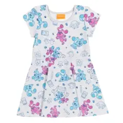 Nickelodeon Blue's Clues Short Sleeve Dress & Scrunchy Light Gray 