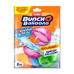 Bunch O Balloons Reusable Water Balloons - 6pk: Silicone Pool Games for Ages 3+