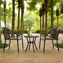 Palm Harbor 3pc Outdoor Wicker Seating Set - Brown - Crosley