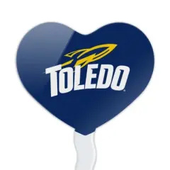 NCAA University of Toledo Rockets Logo Heart Love Cupcake Picks Toppers Decoration Set of 6