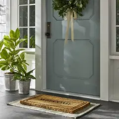 1'6"x2'6" Embossed Border 'Welcome' Outdoor Coir Doormat Black - Threshold&trade; designed with Studio McGee