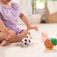 Melissa & Doug Pop Blocs Farm Animals Educational Baby Toy - 10pc: Fine Motor Skills Development Plastic Set