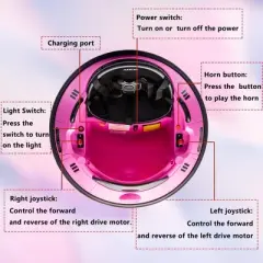 12V Kids Bumper Car with Remote Control, 360&deg; Spin, 3 Speed Modes, LED Flashing Lights