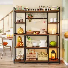 LITTLE TREE 55" 5 Tier Storage Baker's Rack Brown/Black