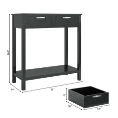 Costway Accent Console Table Entryway Sofa Foyer Table Storage Shelf W/2 Drawers