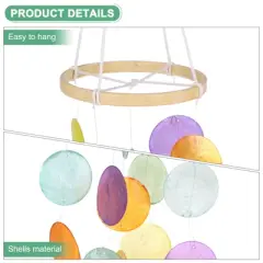 Unique Bargains Handcrafted Colorful Seashell Coastal-Inspired Wind Chime 5.1" x 13.8" 1 Pc