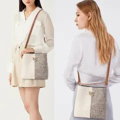 Crossbody Purses for Women Vegan Leather Bucket Bag Fashion Ladies Crossbody Handbag Shoulder Purse with Multi Pockets