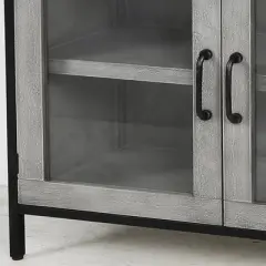 2 Door Wood and Metal Cabinet - StyleCraft