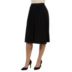 24seven Comfort Apparel Women's Classic Knee Length Black Skirt