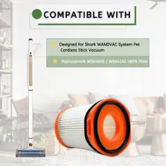 Nispira WS642AE WS640AE HEPA Filter Replacement for Shark Vacuum Wandvac Self-Empty System Ultra-Lightweight Powerful Cordless Stick, 12 Packs