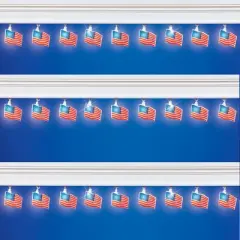 Collections Etc Set of 10 Patriotic American Flag String Lights