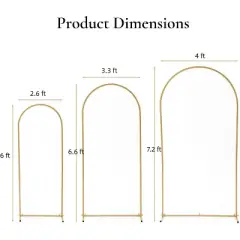 GustoWave Arch Backdrop Stand, Wedding Arch Backdrop Stand with 2 Water Injection Base, Balloon Arch Stand for Birthday, Party, Weeding
