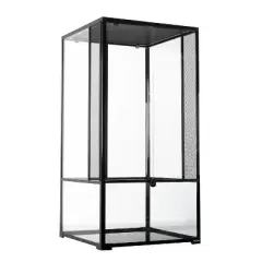 REPTI ZOO Reptile Glass Terrarium Tank Double Hinge Door with Screen Ventilation Reptile Terrarium 24" x 24" x 48"