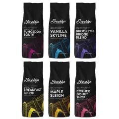 Brooklyn Beans Ground Flavored Coffee Bags, Variety Pack, 6 pack  (72 ounces total)