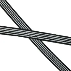 CTM Women's Elastic X-Back 3/4 Inch Black and White Pinstripe Suspenders
