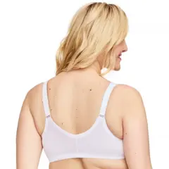 Glamorise Womens MagicLift Natural Shape Front-Closure Wirefree Bra 1210 White
