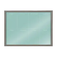 18" x 24" Blake This Week Teal Framed Printed Glass by the Creative Bunch Studio Gray - Kate & Laurel All Things Decor