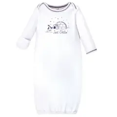 Touched by Nature Baby Organic Cotton Long-Sleeve Gowns 3pk, Arctic