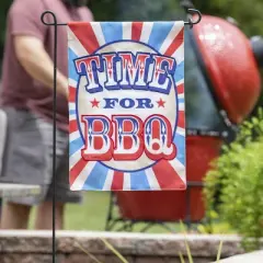 Time for BBQ Garden Burlap Flag