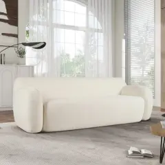 81" Cloud Compression Sofa Lazy Boy Sofas Curved Couch Sofa Minimalist Design 3-Seater Sofa For Living Rooms,Bedrooms,Apartments-Cuddlewood