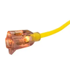 USW 12/3 25ft SJTW Yellow Heavy Duty Lighted Plug Extension Cord 2-Pack