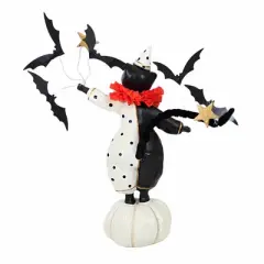 Dee Harvey 10.0 Inch Hocus Halloween Figurine , Lightweight Halloween Decor Halloween Black Cat Bats (1PC)