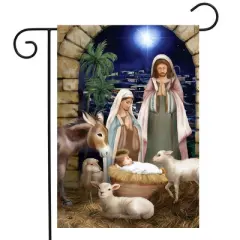 Briarwood Lane Christmas Garden Flag 12x18 For Outdoor Away in a Manger For Christmas Garden Flag Flags For Outside