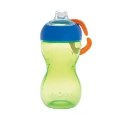 Nuby 10 fl oz Clik-It Cup with Silicone Spout with Carabiner - Boy