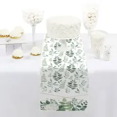 Big Dot of Happiness Boho Botanical - Petite Greenery Party Paper Table Runner - 12 x 60 inches