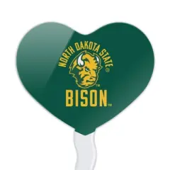 NCAA North Dakota State Bison Heart Love Cupcake Picks Toppers Decoration Set of 6