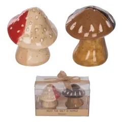 Transpac Ceramic Mushroom Salt and Pepper Shakers Set of 2 Charming Home Decor for Spring