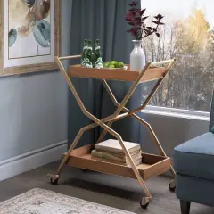 Jolie Bar Cart Gold - Adore Decor