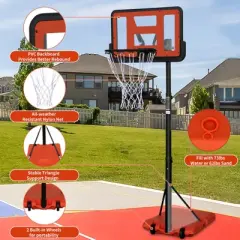 Kids Basketball Hoop Outdoor 4.8-7.7ft Adjustable, Portable Basketball Hoops & Goals for Kids/Teenagers/Youth in Backyard/Driveway/Indoor