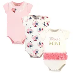 Little Treasure Baby Girl Cotton Bodysuits 3pk, Mamas Mini