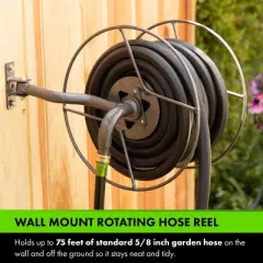 Yard Butler Swivel Hose Reel - Garden Hose Holder - Wall Mount - Heavy Duty with 90 Degree Pivot - ISRM-90