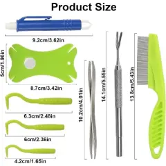 Tick Removal Tool 8 in 1 , Tick Tweezers, Flea Comb, Magnifying Glass, Dog CatsTick Remover Tool Pet Tick Comb
