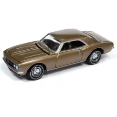 1967 Chevrolet Camaro Gold with Gold Interior with Collectible Tin Display "The First Chevrolet Camaro" 1/64 Diecast Model Car by Johnny Lightning