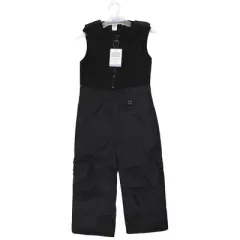 Hudson Baby Unisex Snow Bib Overalls with Fleece Top, Solid Black