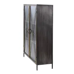 Richard Carter Display Metal Cabinet Gun Metal Antique Gold - StyleCraft